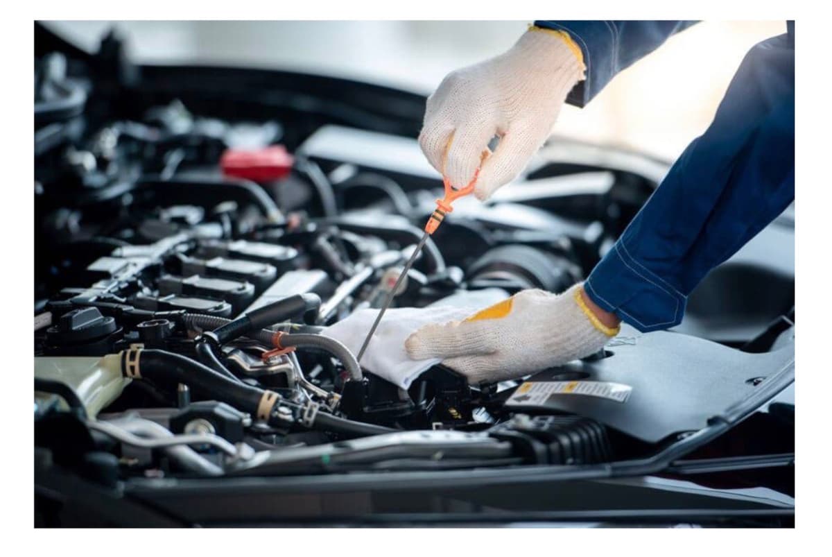 Mechanic working on a car